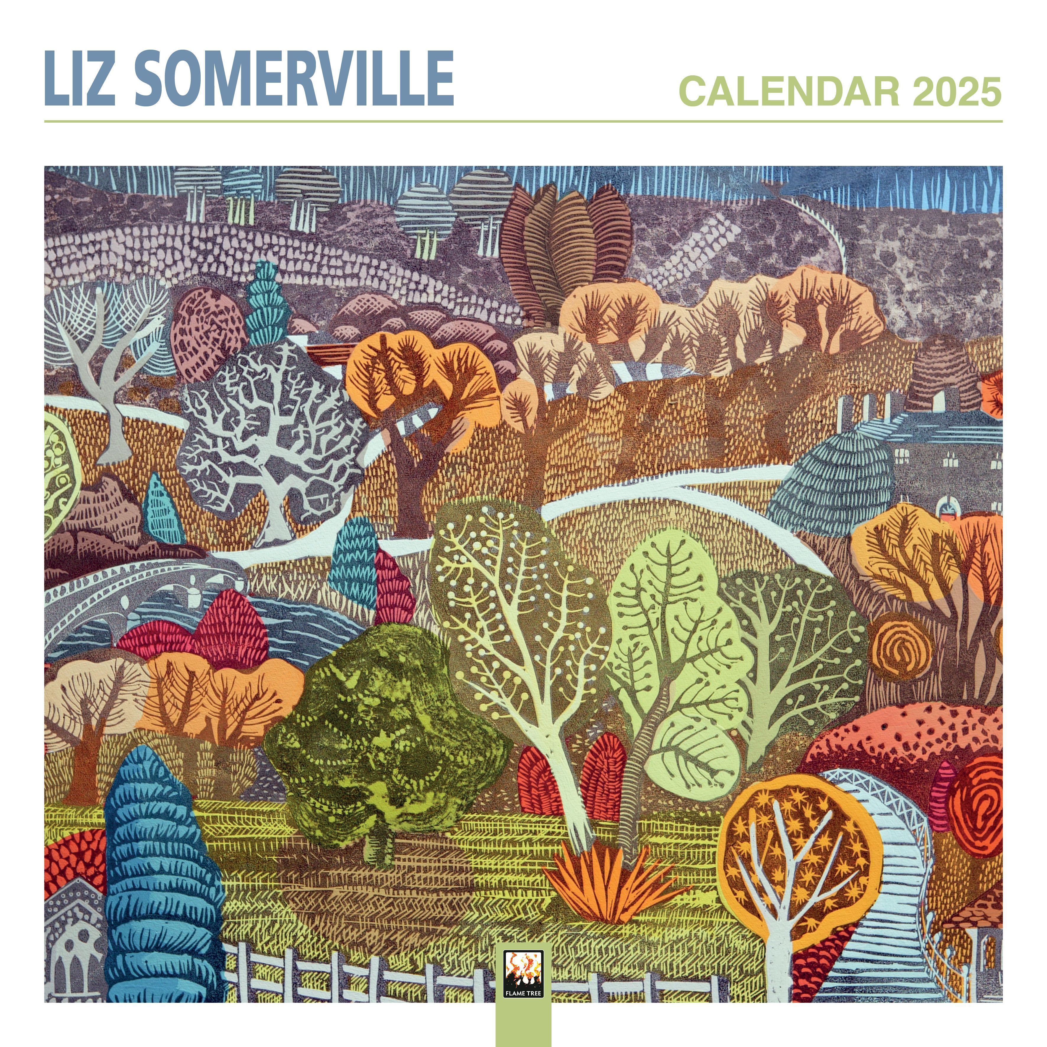 Liz Somerville Wall Calendar 2025 (Art Calendar) By Flame Tree Studio