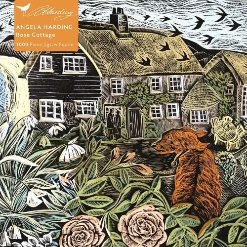 Adult Jigsaw Puzzle Angela Harding: Rose Cottage By Flame Tree Studio