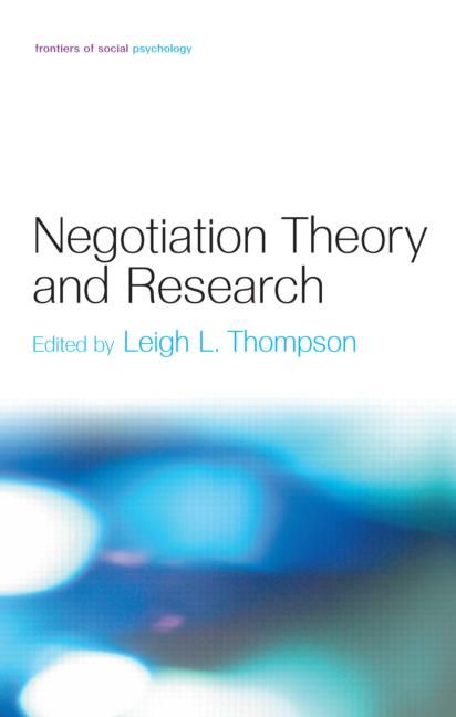 Negotiation Theory and Research By Thompson, Leigh L. 9781841694160