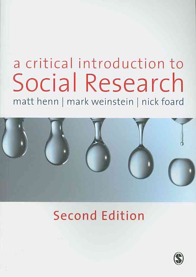 A Critical Introduction to Social Research 9781848601796 (Paperback)