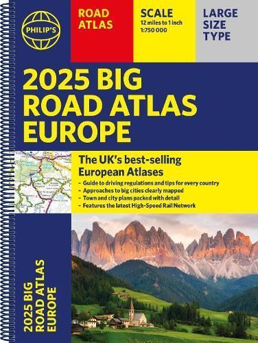 2025 Philip's Big Road Atlas Europe By Philip's Maps 9781849076586