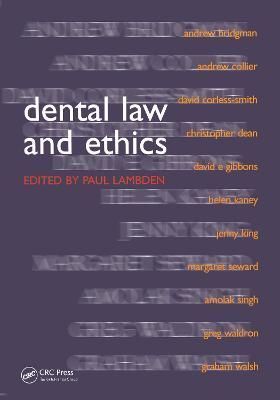 Dental Law and Ethics By Paul Lambden 9781857759112 (Paperback)