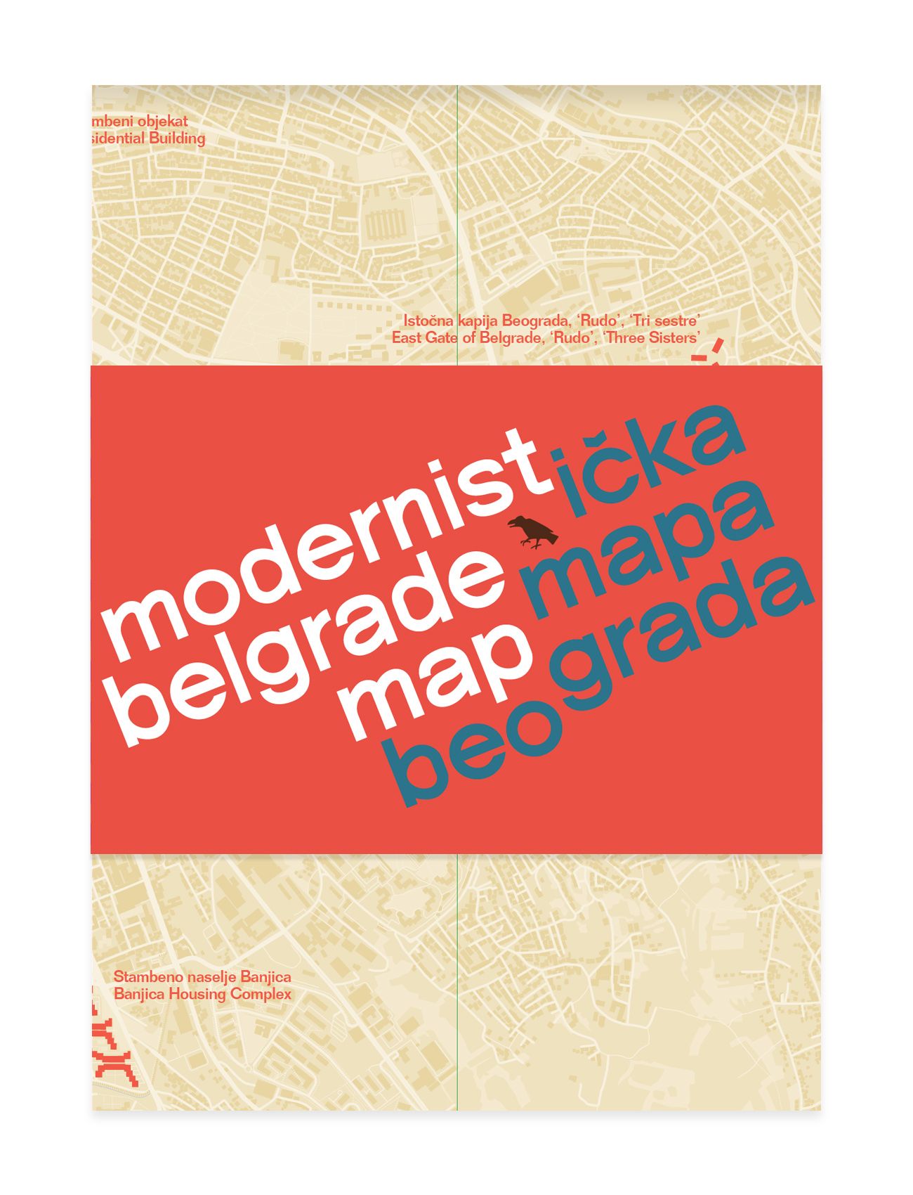 Modernist Belgrade Map By Ljubica Slavkovic 9781912018703