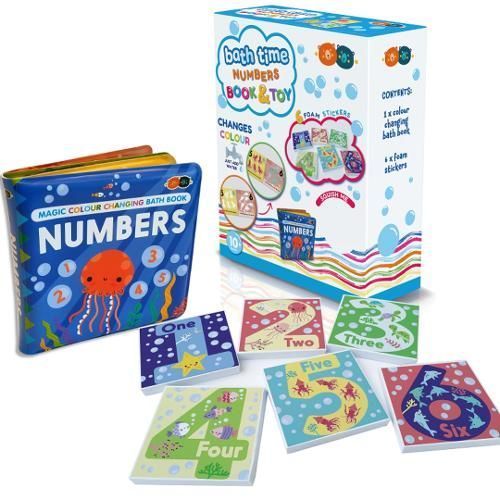 Magic Colour Changing Bath Book & Stickers - Numbers 9781912544745