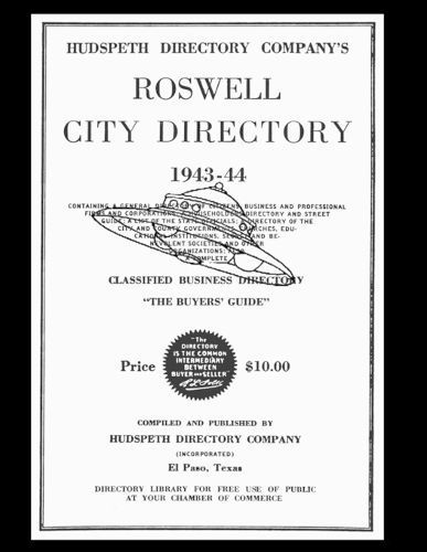 Roswell City Directory 1943-44 By Hudsepth Directory Company's