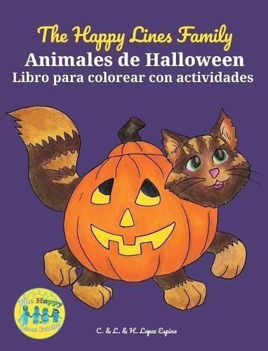 Happy Lines Family Animales de Halloween Libro para colorear con actividades