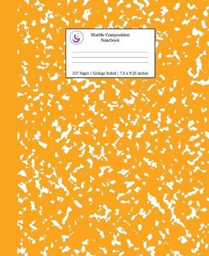 Marble Composition Notebook College Ruled: Orange Marble Notebooks, School Supplies, Notebooks for School