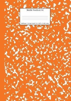 Marble Notebook A4: Pumpkin Marble College Ruled Journal 9781989387825
