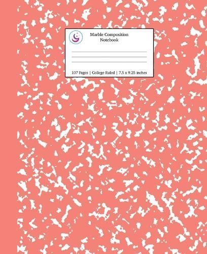 Marble Composition Notebook College Ruled: Coral Pink Marble Notebooks, School Supplies, Notebooks for School