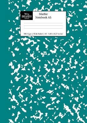 Marble Notebook A5: Teal Green Marble Wide Ruled Journal 9781989790861