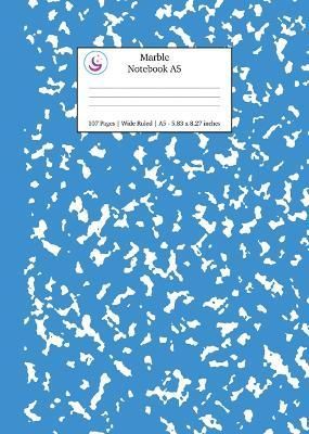 Marble Notebook A5: Blue Marble Wide Ruled Journal 9781989790892