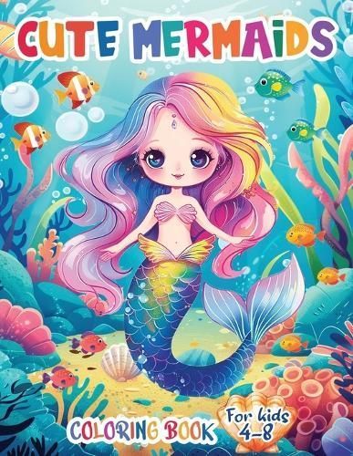 Cute Mermaids Coloring Book For Kids 4-8 By Fairyland Books