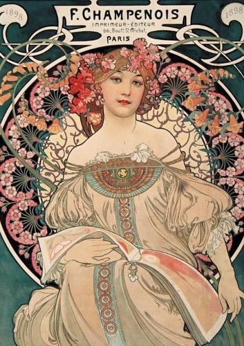 Carnet Blanc, Affiche Mucha, Imprimerie Champenois By Alphonse Mucha