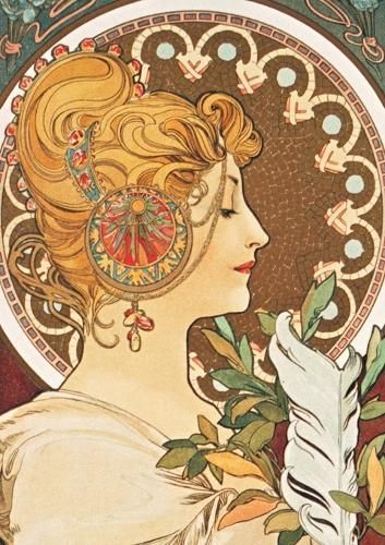 Carnet Ligné Ligné Affiche Mucha, La Plume By Alphonse Mucha