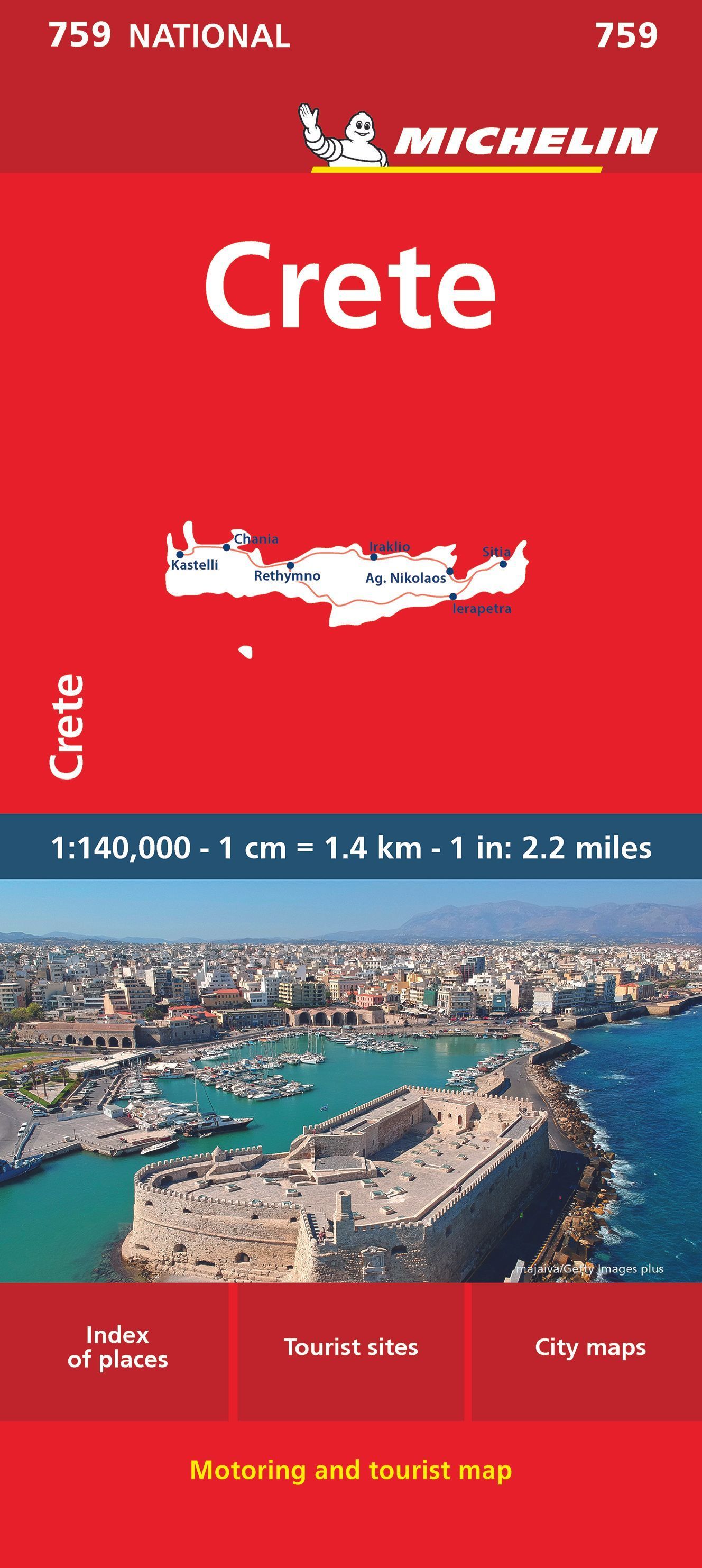 Crete - Michelin National Map 759 By Michelin 9782067259669
