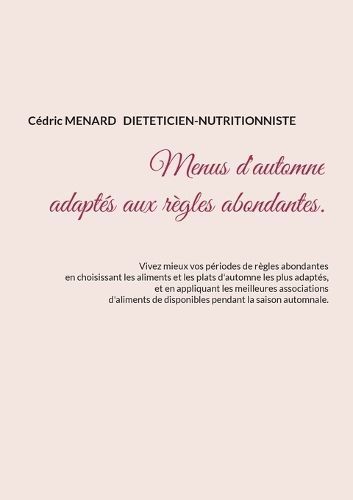 Menus d'automne adaptés aux règles abondantes. By Menard (Paperback)