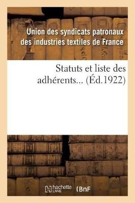 Statuts Et Liste Des Adherents... By Usp 9782329087924 (Paperback)