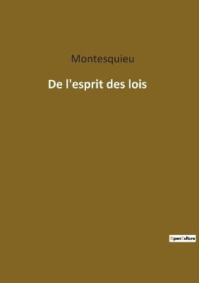 De l'esprit des lois By Montesquieu 9782385089931 (Paperback)