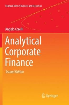 Analytical Corporate Finance By Corelli, Angelo 9783030070922
