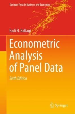 Econometric Analysis of Panel Data By Badi H. Baltagi 9783030539528