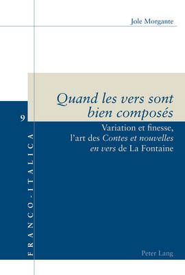 Quand Les Vers Sont Bien Composes By Jole Morgante 9783034312134