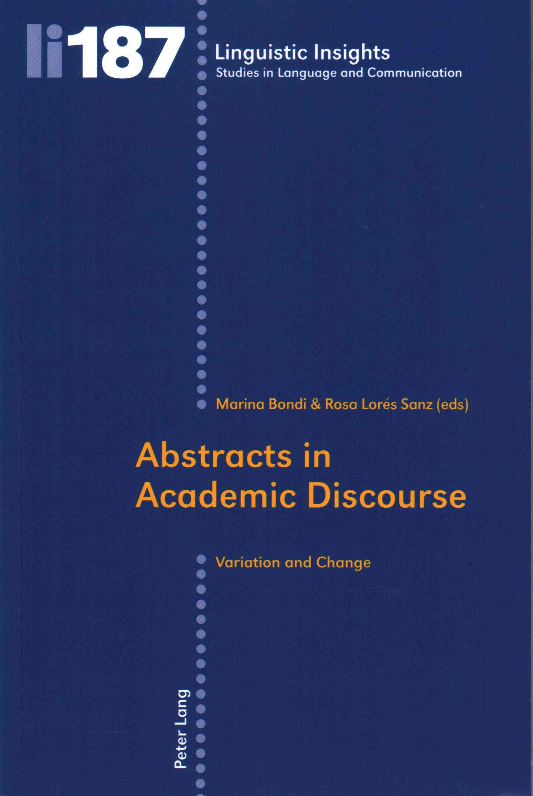Abstracts in Academic Discourse By Marina Bondi 9783034314831