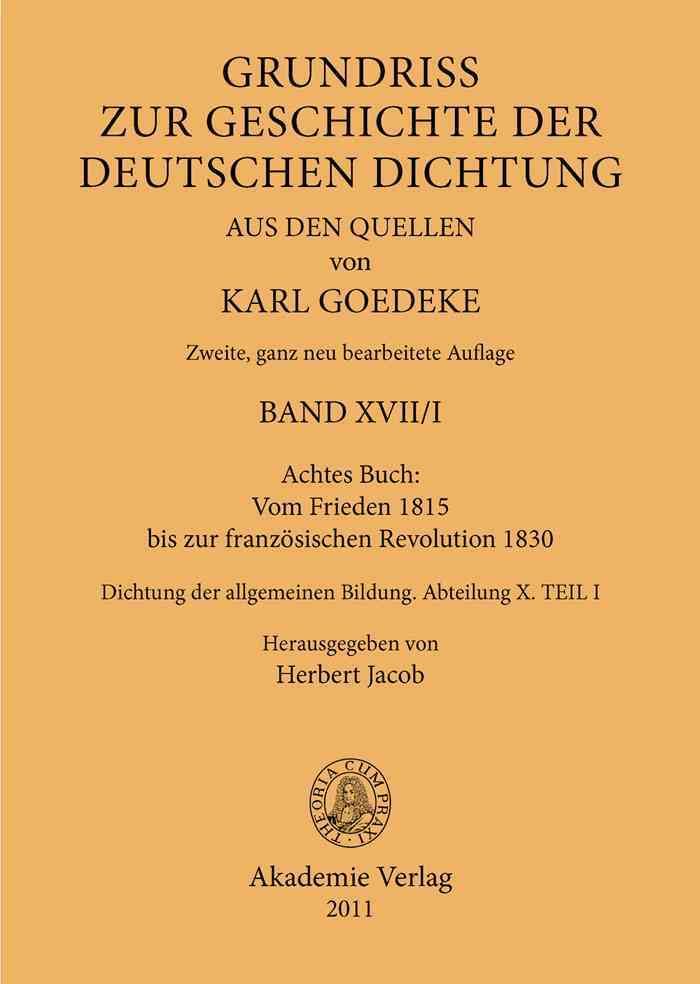 Achtes Buch: Vom Frieden 1815 Bis Zur Französischen Revolution 1830