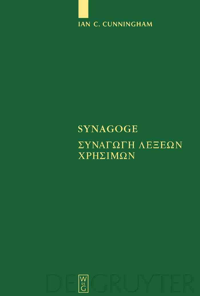 Synagoge By Cunningham, Ian C. 9783110171655 (Hardback)