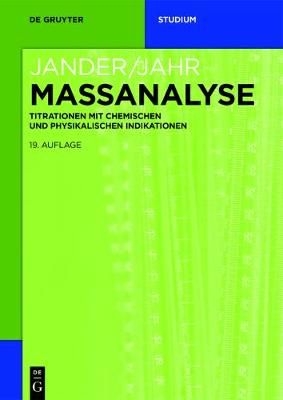 Massanalyse By Jander Schulze, Gerhart Gerhard 9783110415780