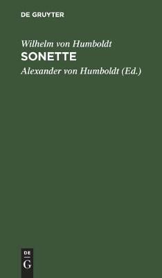 Sonette By Humboldt Humboldt, Wilhelm von Alexander 9783111123295