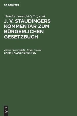 Allgemeiner Teil By Loewenfeld Riezler, Theodor Erwin 9783112346495