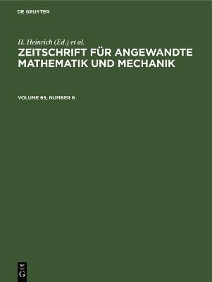 Zeitschrift für Angewandte Mathematik und Mechanik By No Contributor