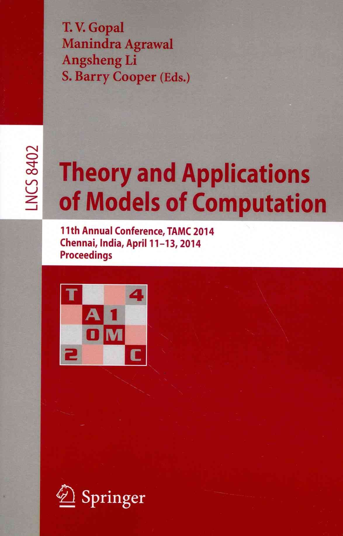 Theory and Applications of Models of Computation 9783319060880