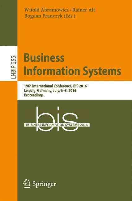 Business Information Systems 9783319394251 (Paperback)