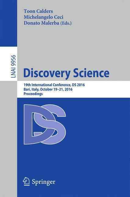 Discovery Science 9783319463063 (Paperback)