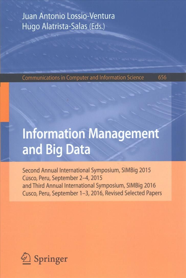 Information Management and Big Data 9783319552088 (Paperback)