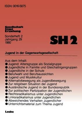 Jugend in Der Gegenwartsgesellschaft By Bernhard Schäfers (Paperback)