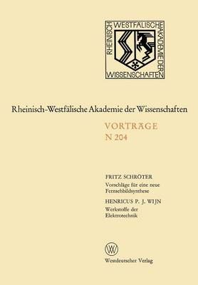 Vorschläge Für Eine Neue Fernsehbildsynthese By Fritz Schröter