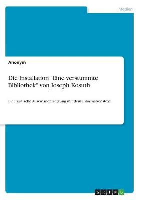 Die Installation "Eine Verstummte Bibliothek" Von Joseph Kosuth