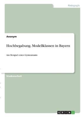 Hochbegabung. Modellklassen in Bayern By Anonymous 9783346329684
