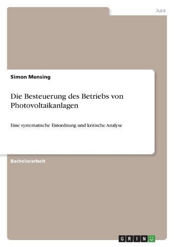 Besteuerung des Betriebs von Photovoltaikanlagen By Mensing