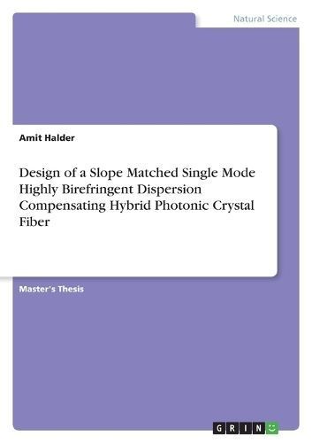 Design of a Slope Matched Single Mode Highly Birefringent Dispersion Compensating Hybrid Photonic Crystal Fiber