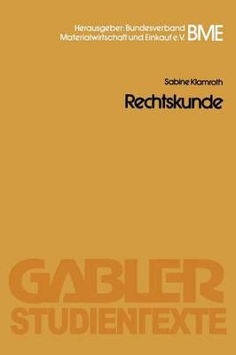 Rechtskunde By Sabine Klamroth 9783409017008 (Paperback)