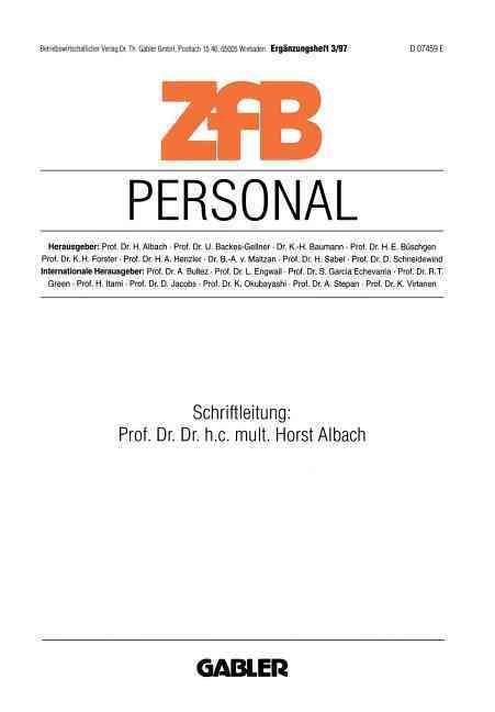 Personal By Horst Albach (editor) 9783409139540 (Paperback)