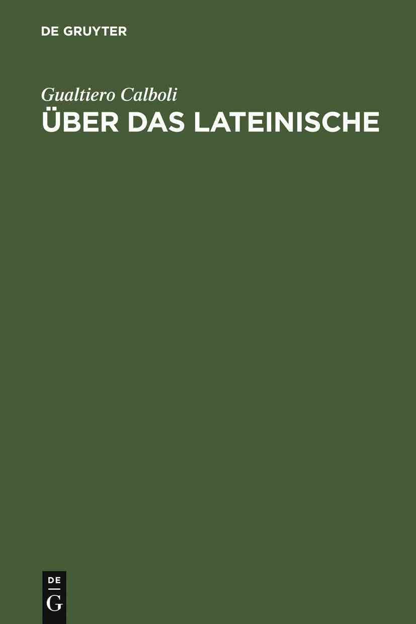 Über das Lateinische By Calboli, Gualtiero 9783484502017 (Hardback)