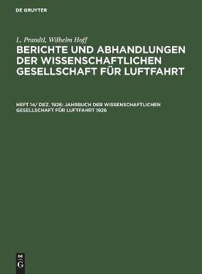 Jahrbuch der Wissenschaftlichen Gesellschaft für Luftfahrt 1926