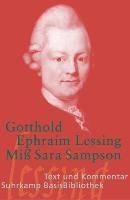 Miss Sara Sampson By Gotthold E Lessing 9783518188521 (Paperback)