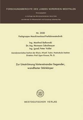 Zur Umströmung Hintereinander Liegender, Wandfester Störkörper