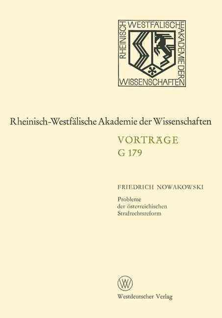Probleme Der Österreichischen Strafrechtsreform 9783531071794