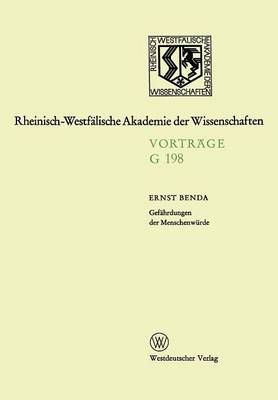 Gefährdungen Der Menschenwürde By Ernst Benda 9783531071985